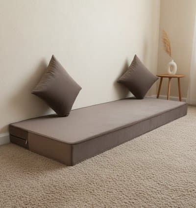 Matelas Mousse Avec 2 coussins Hauteur 14cm Tissu Anti Tâche