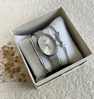 Set 3 pieces ( Montre ajustable + gourmette + bracelet)