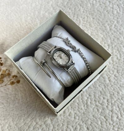 Set 3 pieces ( Montre adjustable + Gourmette + bracelet )