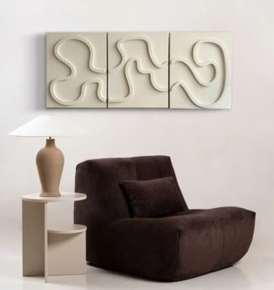 Triptyque mural design « Trilogy Flow »