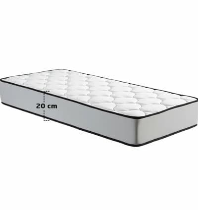 Matelas Mousse Matelassé 3 Étoiles 1 Place Hauteur 20 cm