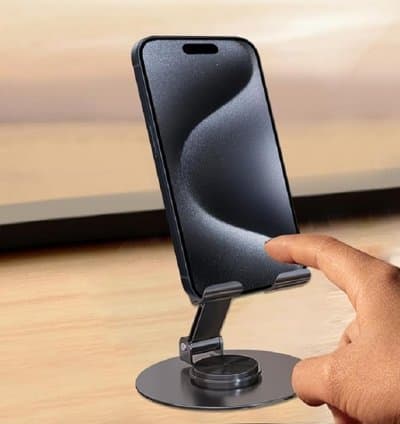 Support Métallique Rotatif À 360° Pour Téléphone & Tablette