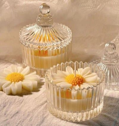Bougie parfumé avec pot en verre