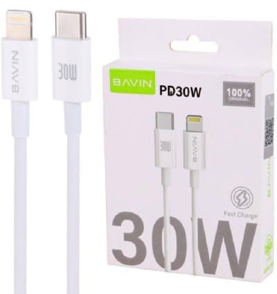 Câble De Charge Rapide Pour IPhone Type-C Vers Lightning BAVIN 30W