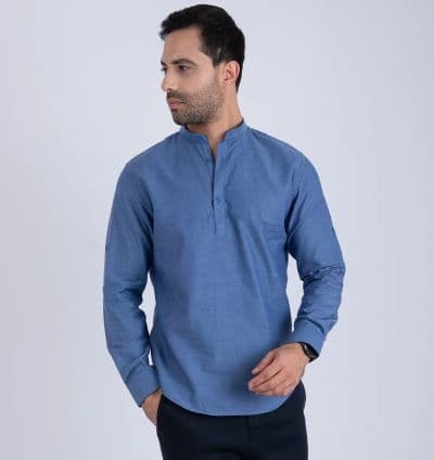 Chemise Col Mao Bleu ref208 - EVASION
