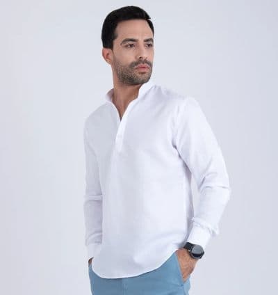 Chemise Col Mao Blanc ref208 - EVASION