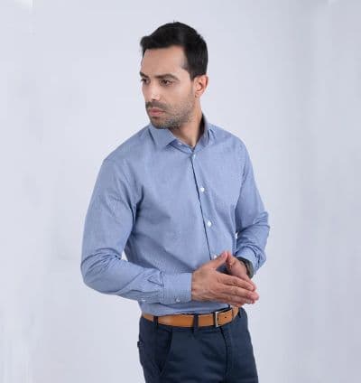 Chemise Bleu Petit Rayé ref211 - EVASION