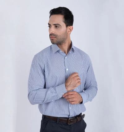 Chemise Bleu rayé pour homme ref210 - EVASION