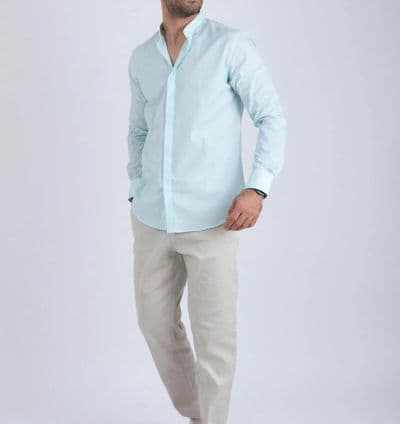 Chemise col mao vert - EVASION