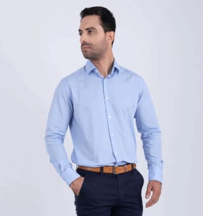Chemise ciel petit carreaux ref211 - EVASION