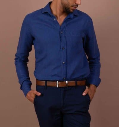 Chemise Lin Bleu Roi - EVASION