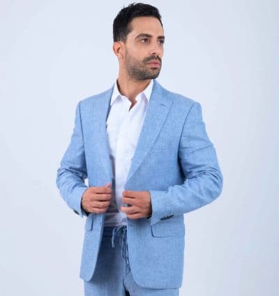 Veste Homme Lin Bleu - EVASION