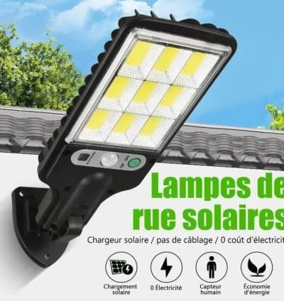 Lampe solaire de jardin à LED avec télécommande et détecteur de mouvement