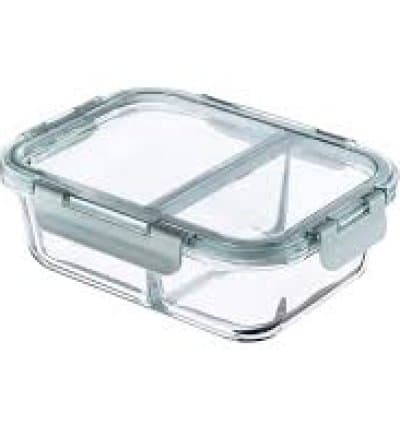 Boîtes de conservation en verre à deux compartiments