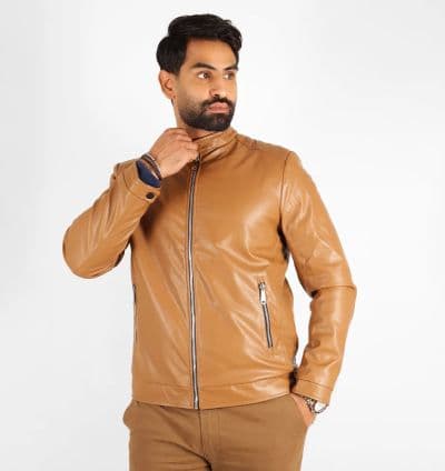 Veste Simili Cuir Camel - EVASION