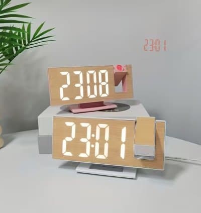 Horloge Réveil Numérique LED avec Projection Flip