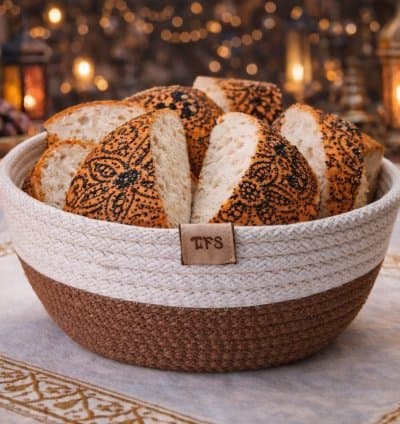 Panier de pain circulaire en cordon