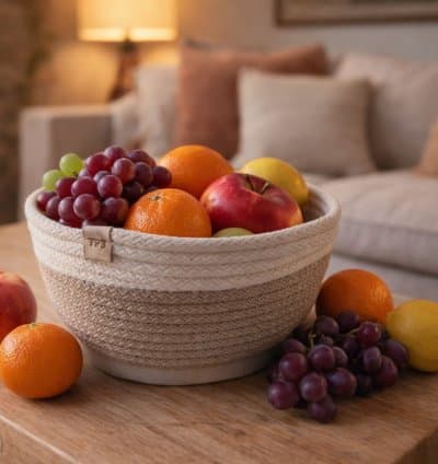 Panier de fruit circulaire en cordon