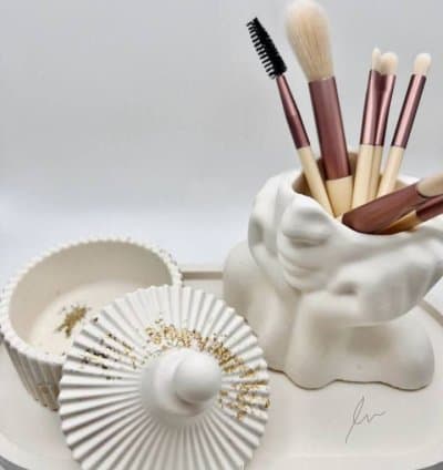 Set de 3 pièces décoratifs en platre