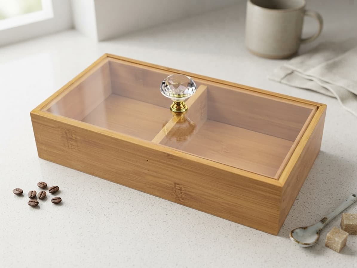 Boîte en bois à compartiments