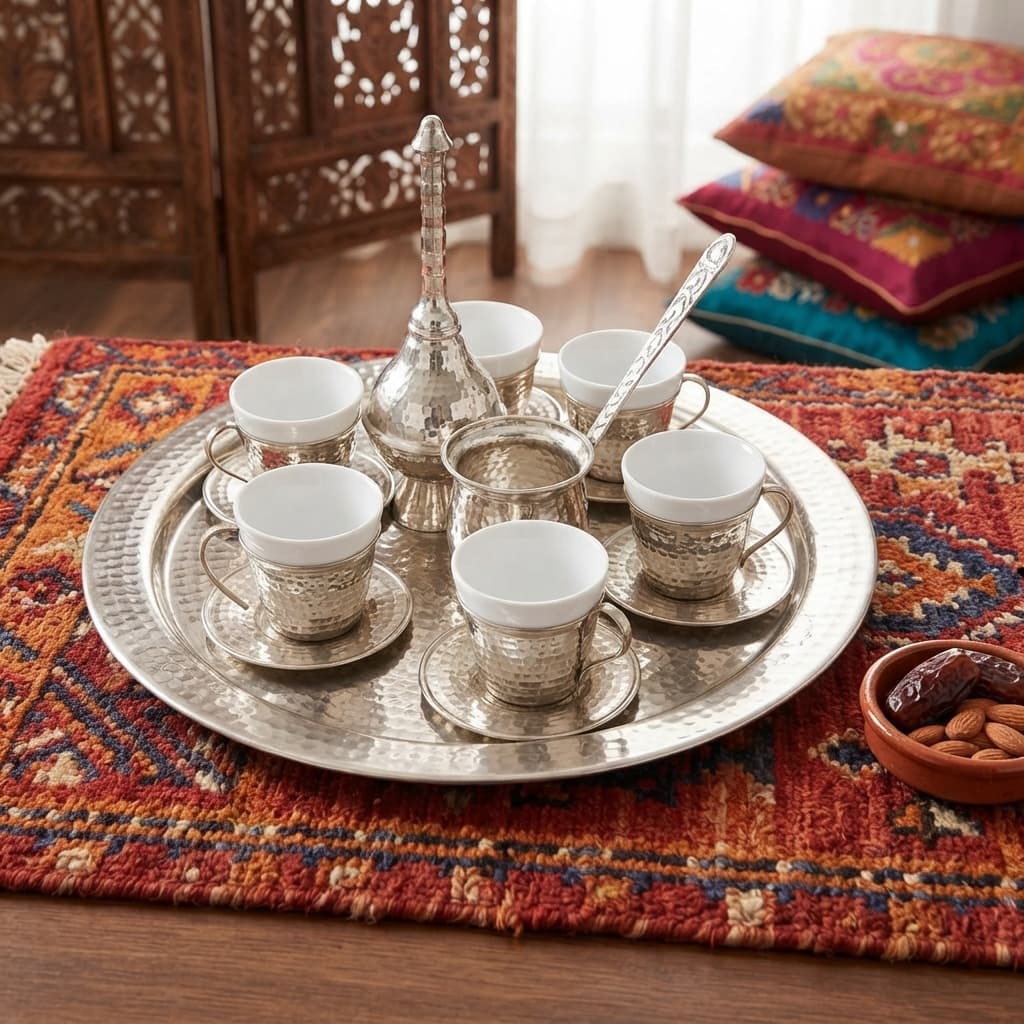 Pack martelé – 6 tasses avec 6 sous-tasses