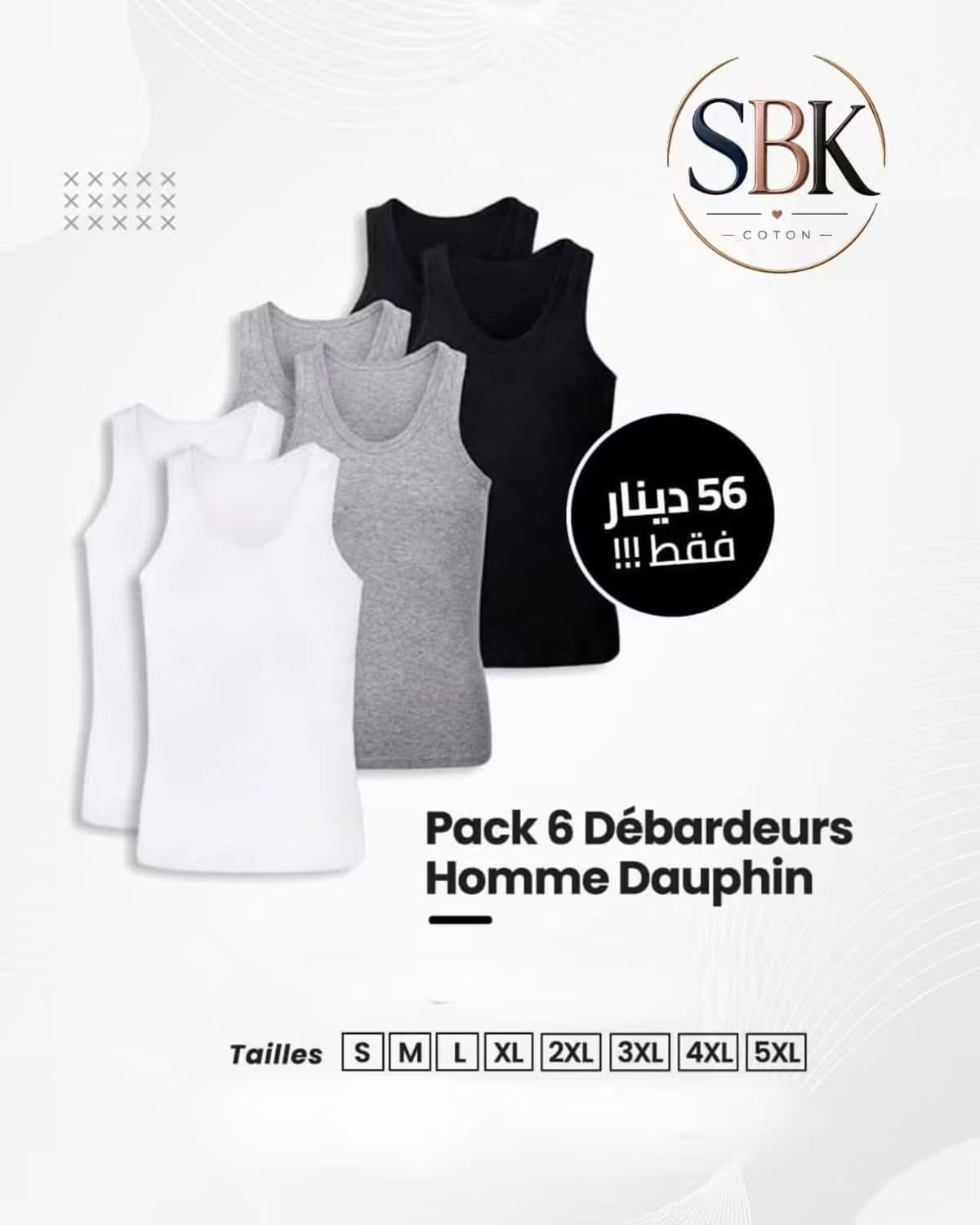 Pack 6 débardeurs