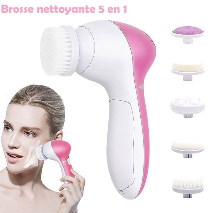 Brosse électrique 5 en 1 de nettoyage et massage du visage et de corps