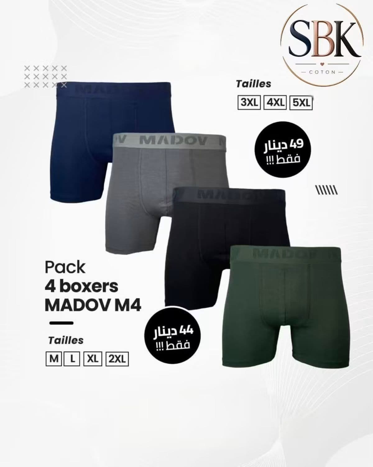 Pack 4 boxers madov m4
