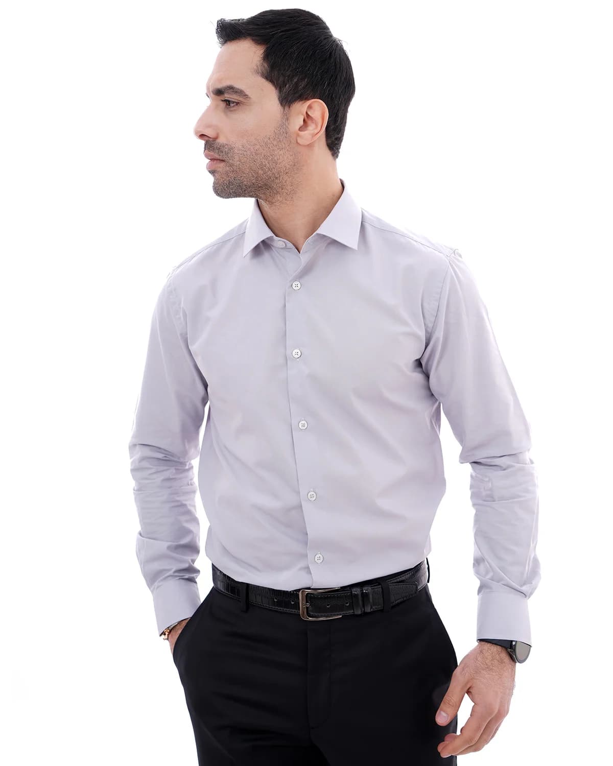 Chemise Manche Longue Gris