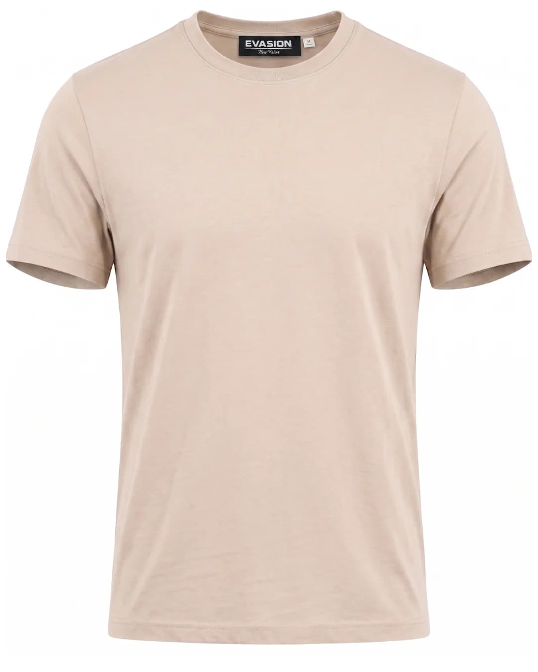 T-Shirt Beige Col Rond Premium pour Homme