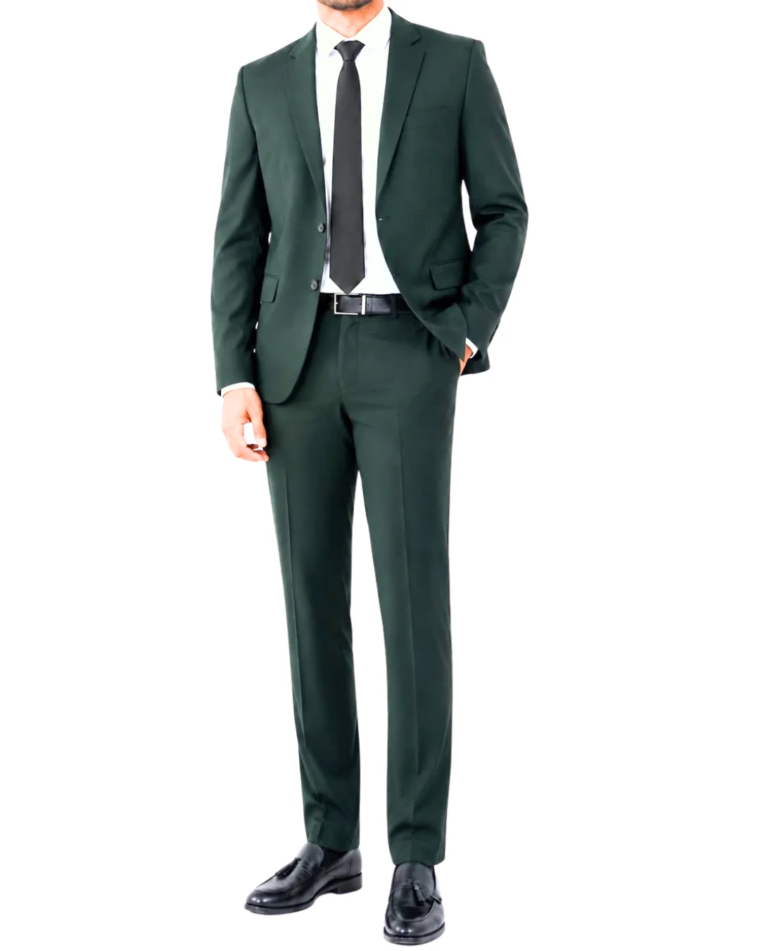 Costume Vert Foncé Homme-Coupe Droite