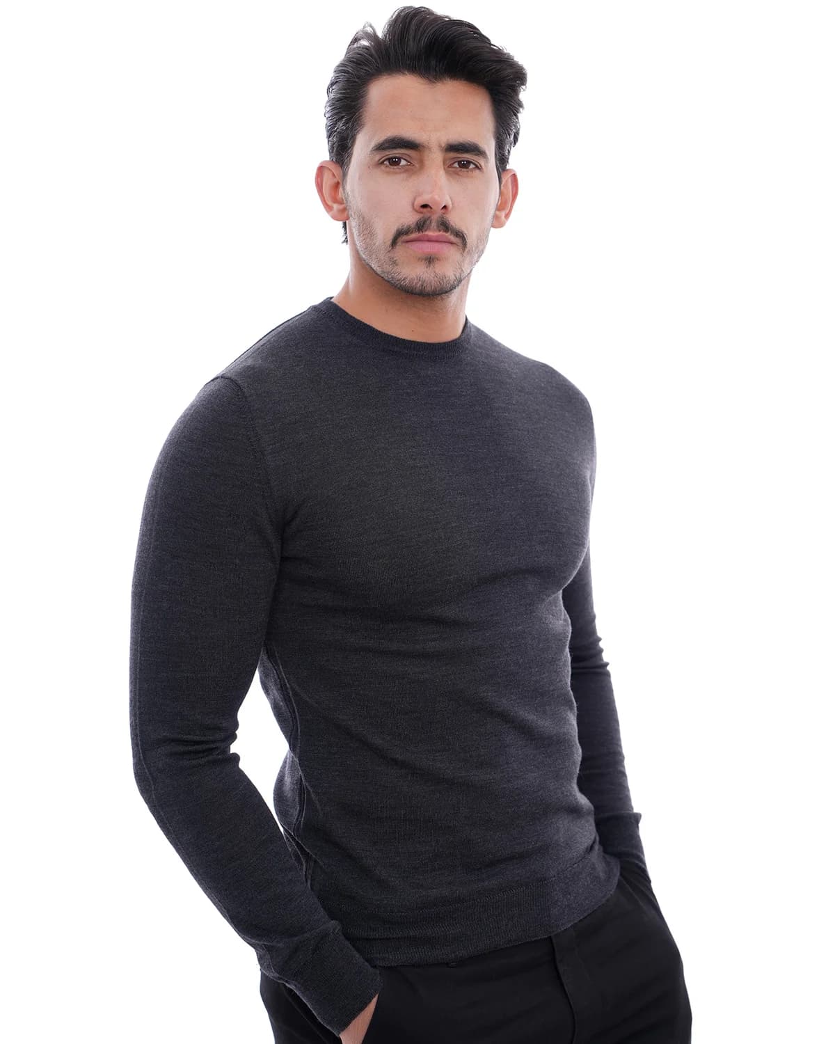 Pull col rond Gris fonce_007-151