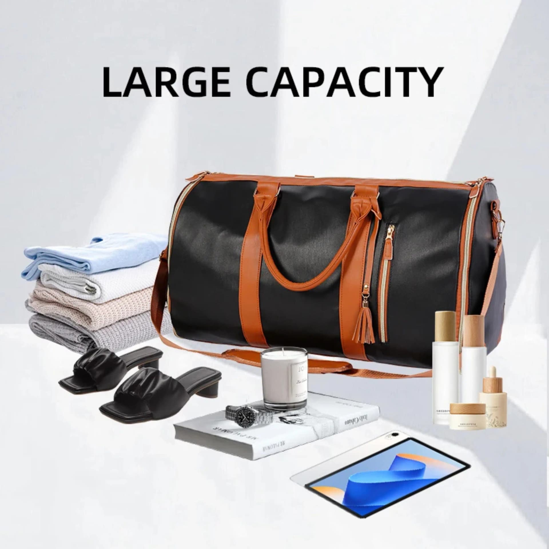 Sac de voyage pliable avec compartiment chaussures