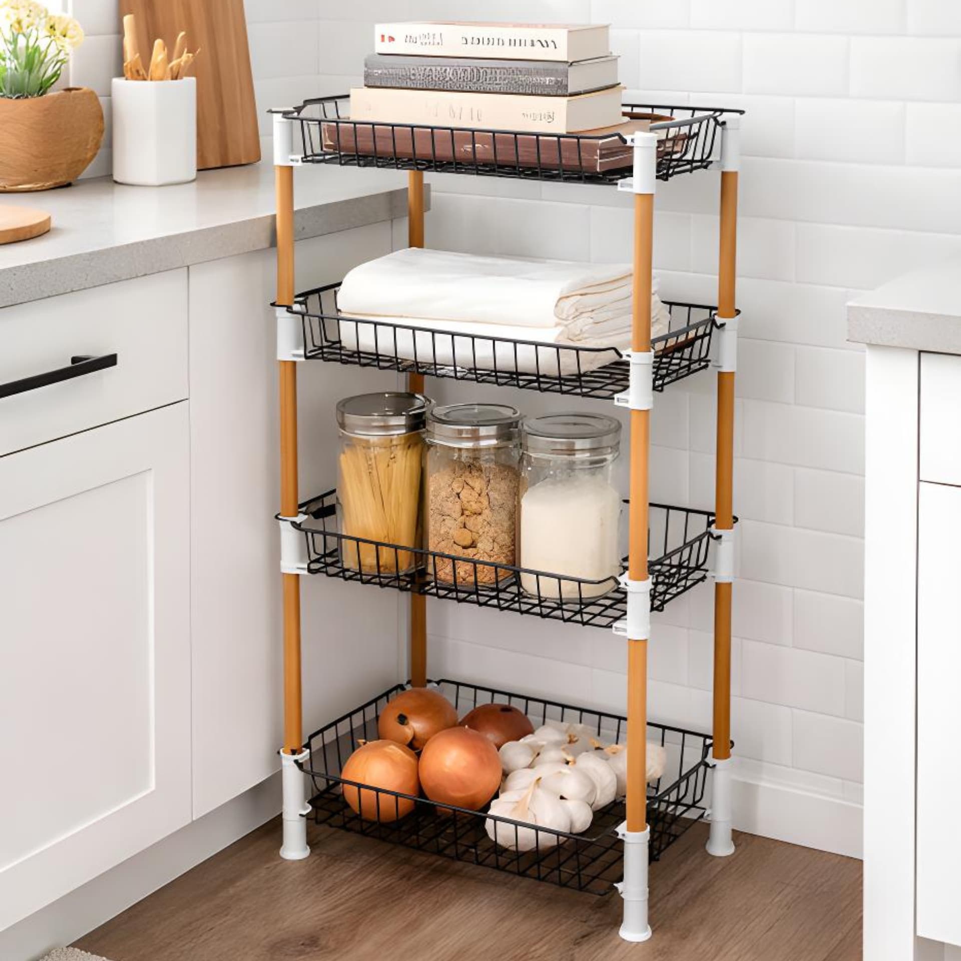 Etagere de Rangement Multi-Niveaux – 4 Niveaux – Demontable