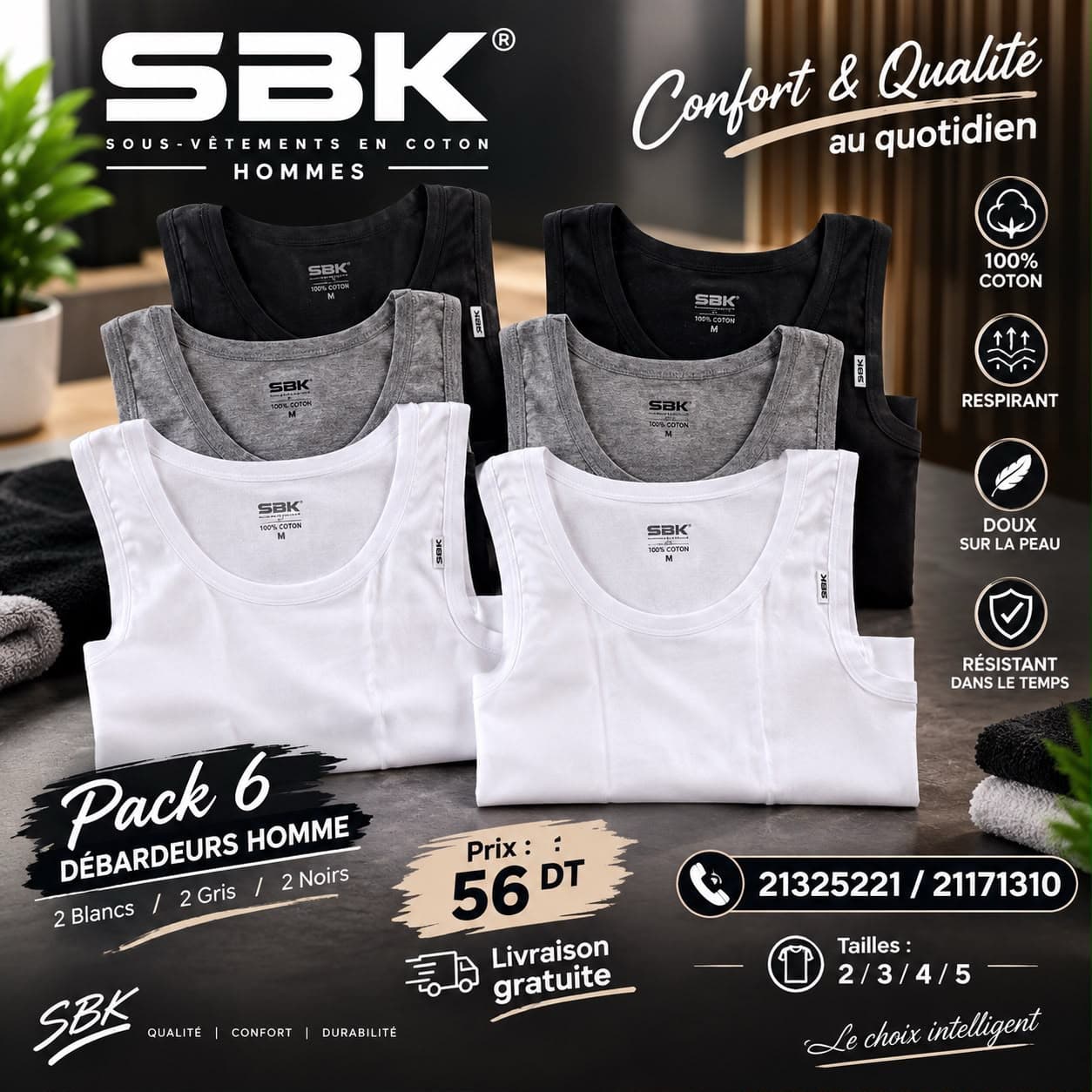 Pack débardeurs homme
