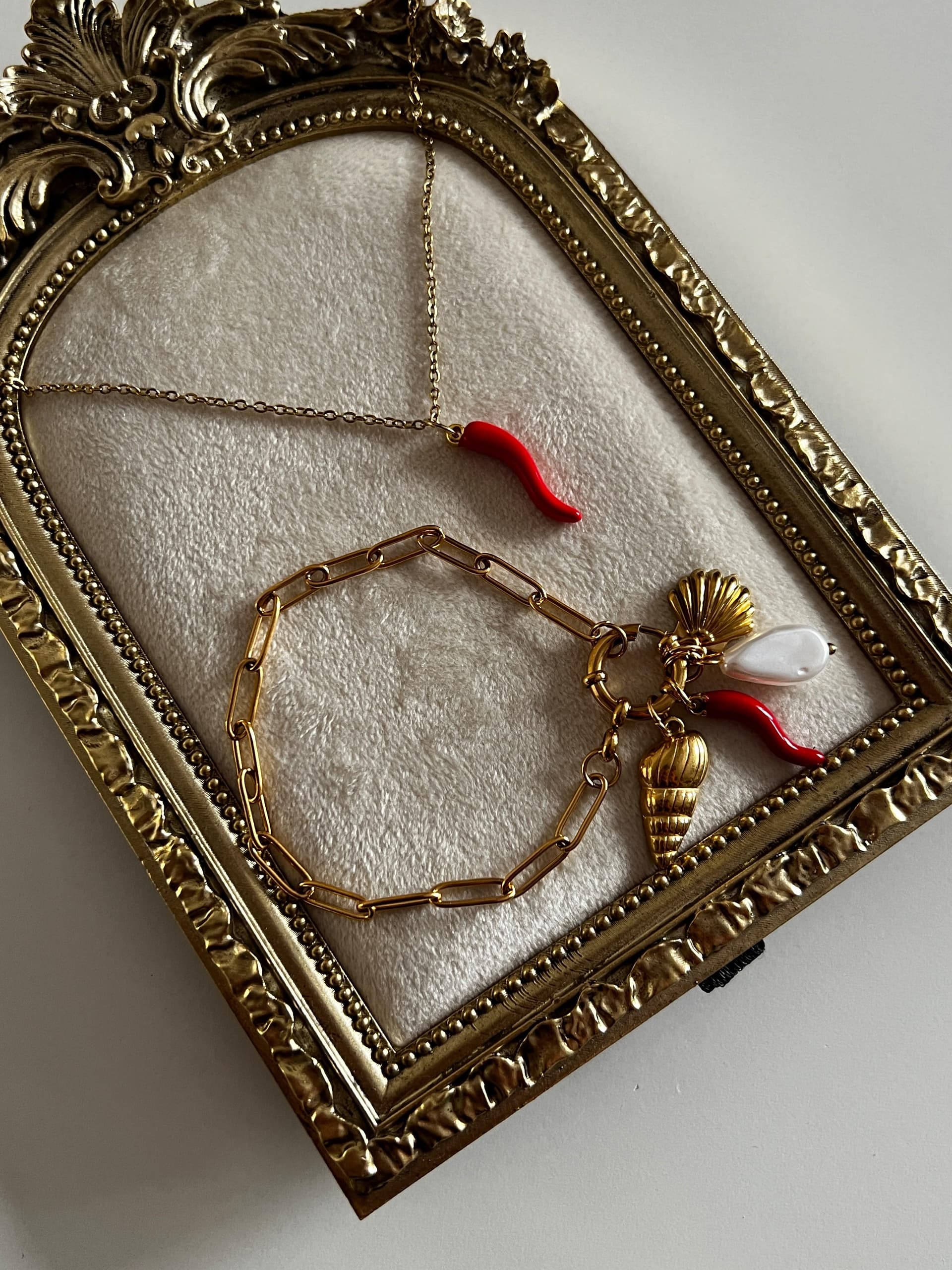 Collier et bracelet - Pendentif piment