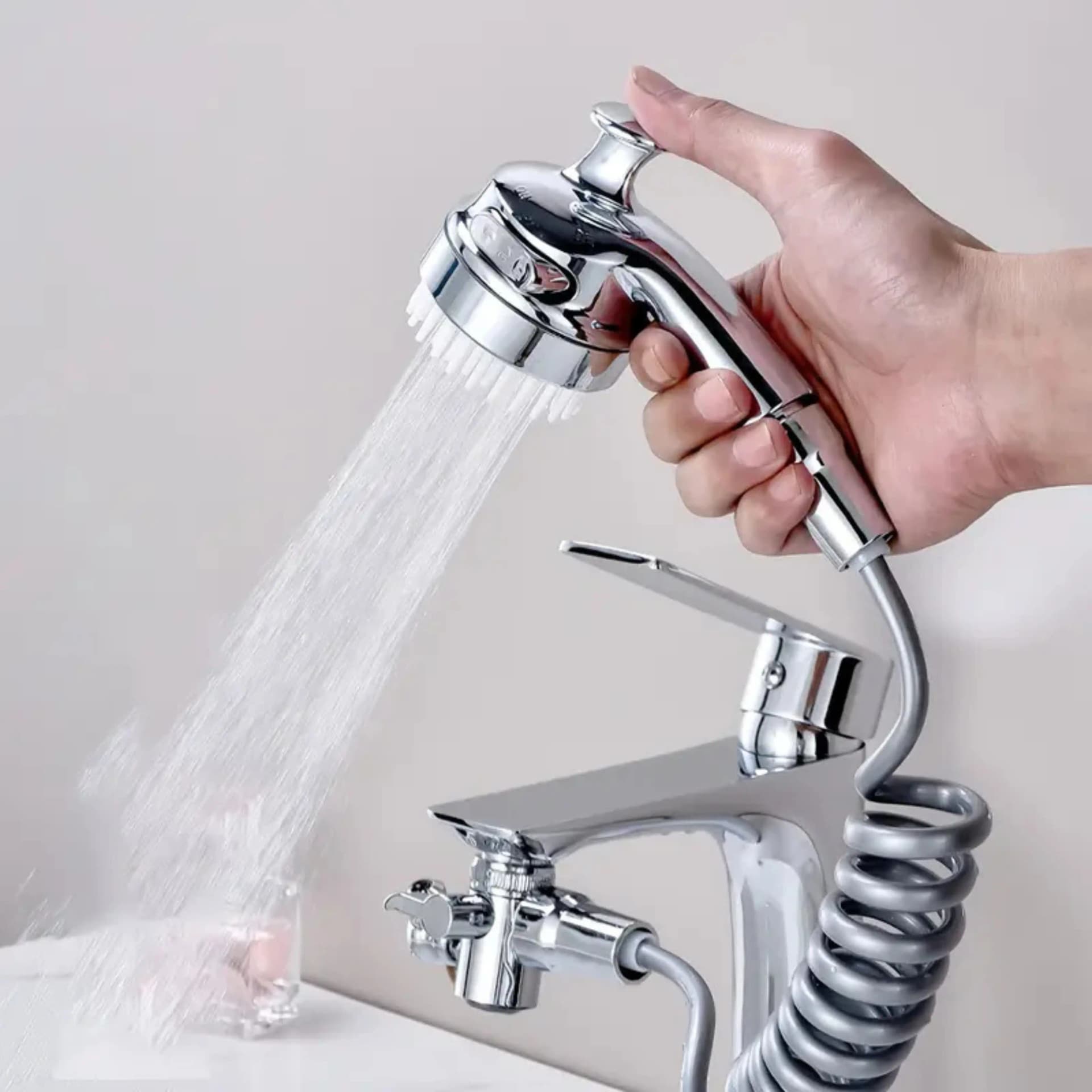 Douchette Multifonction 2 en 1 avec Brosse de Massage