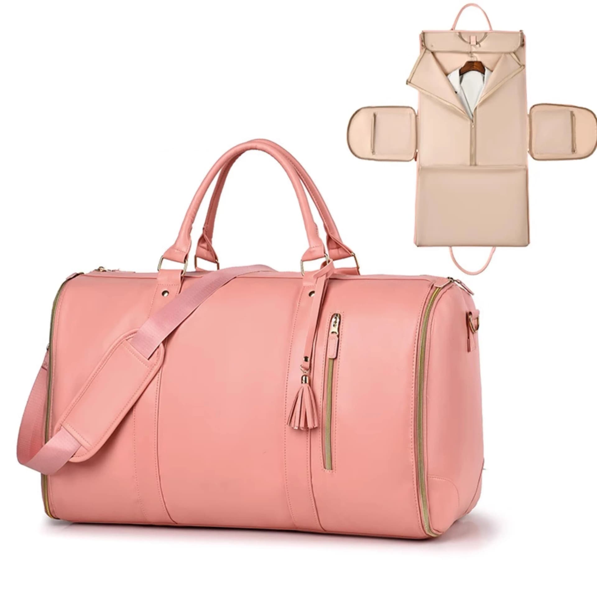 Sac de Voyage Premium 2 en 1 (Couleur : Rose Poudré)