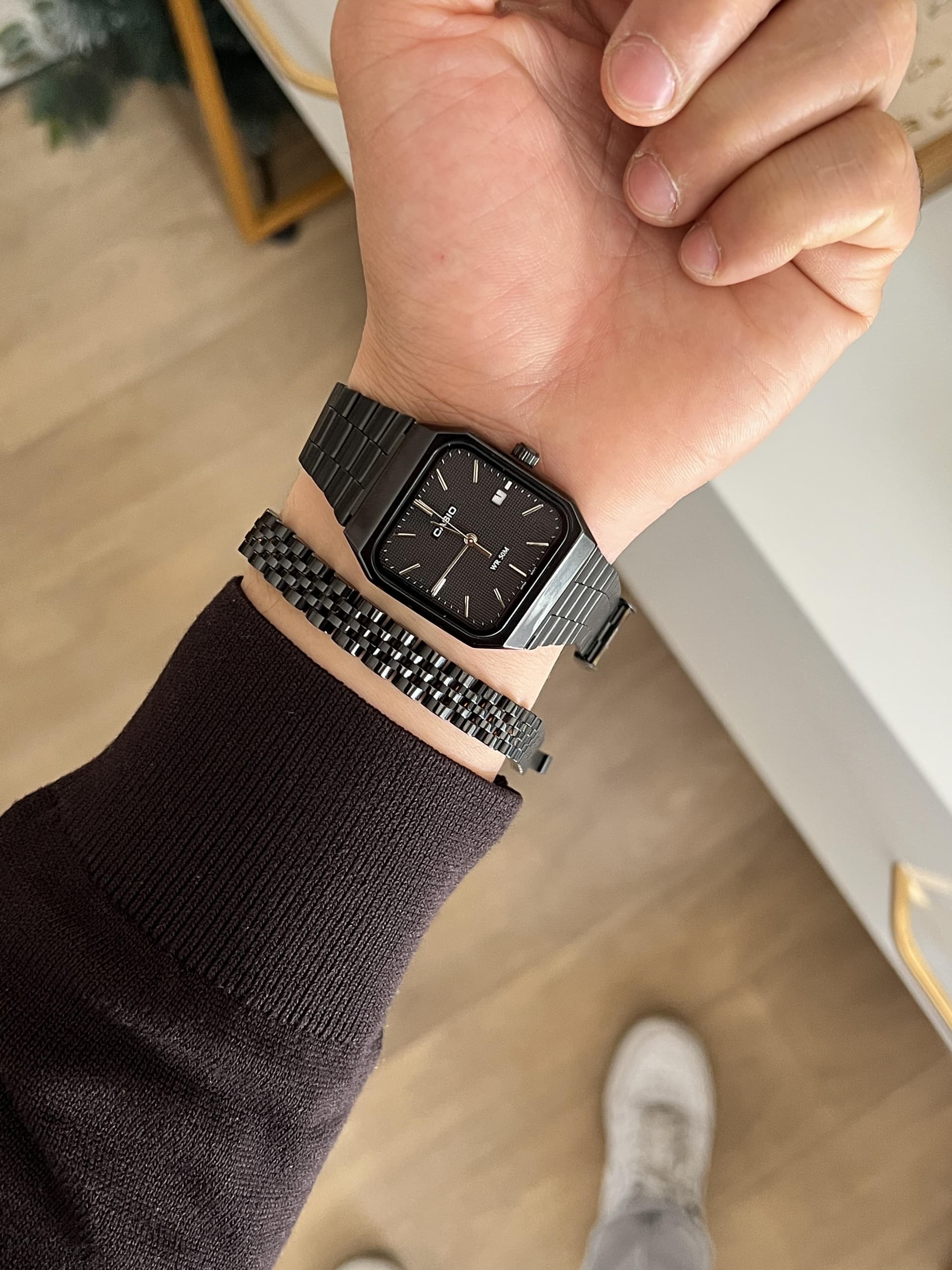 Duo Chic homme : Montre et bracelet noirs