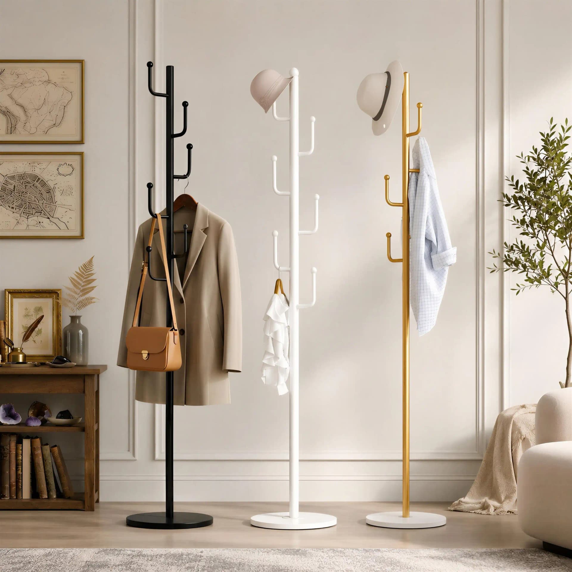 Porte Manteau 6 Boules Avec Base en Marbre – 175 × 30 cm - 2