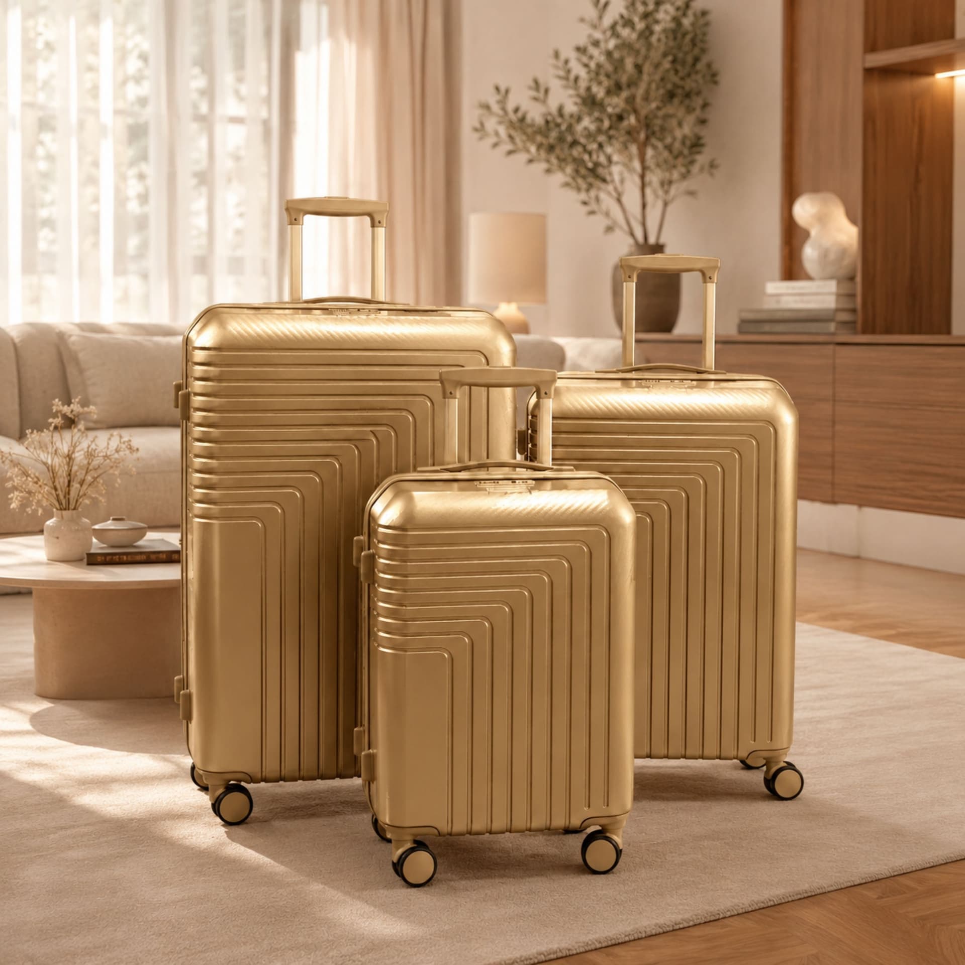 Série de 3 Valises Rigides Incassables Tokio – Doré