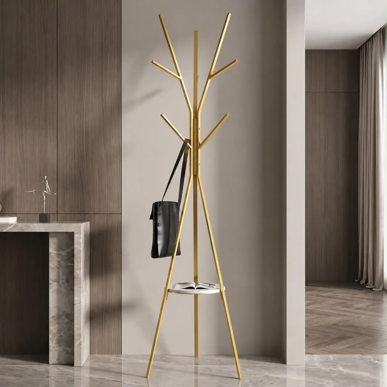 Porte manteaux Arbre Dore