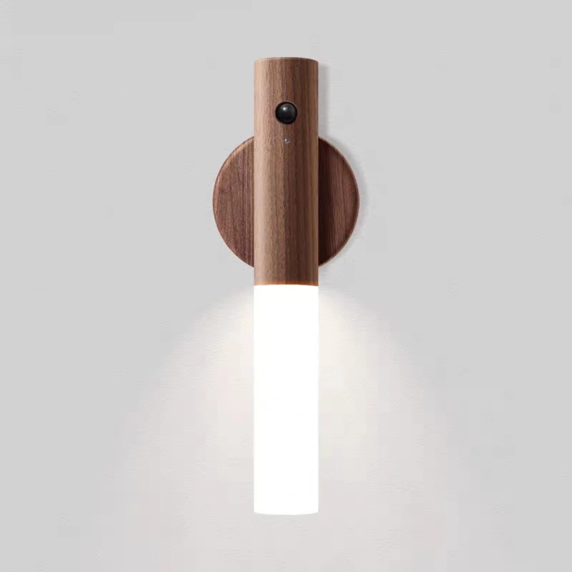 Lampe LED Design en Bois – Rechargeable avec Détecteur de Mouvement