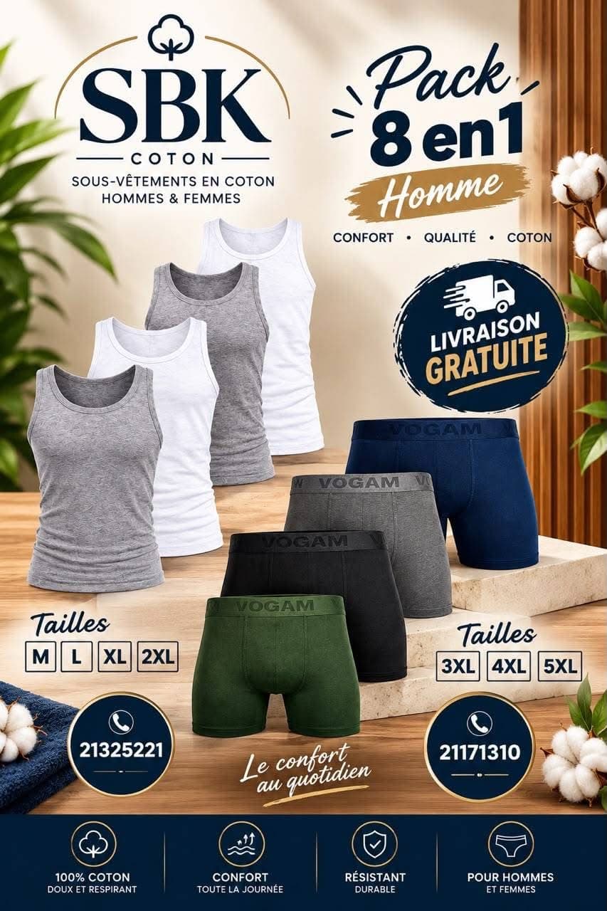 Pack 8 en 1 pour homme