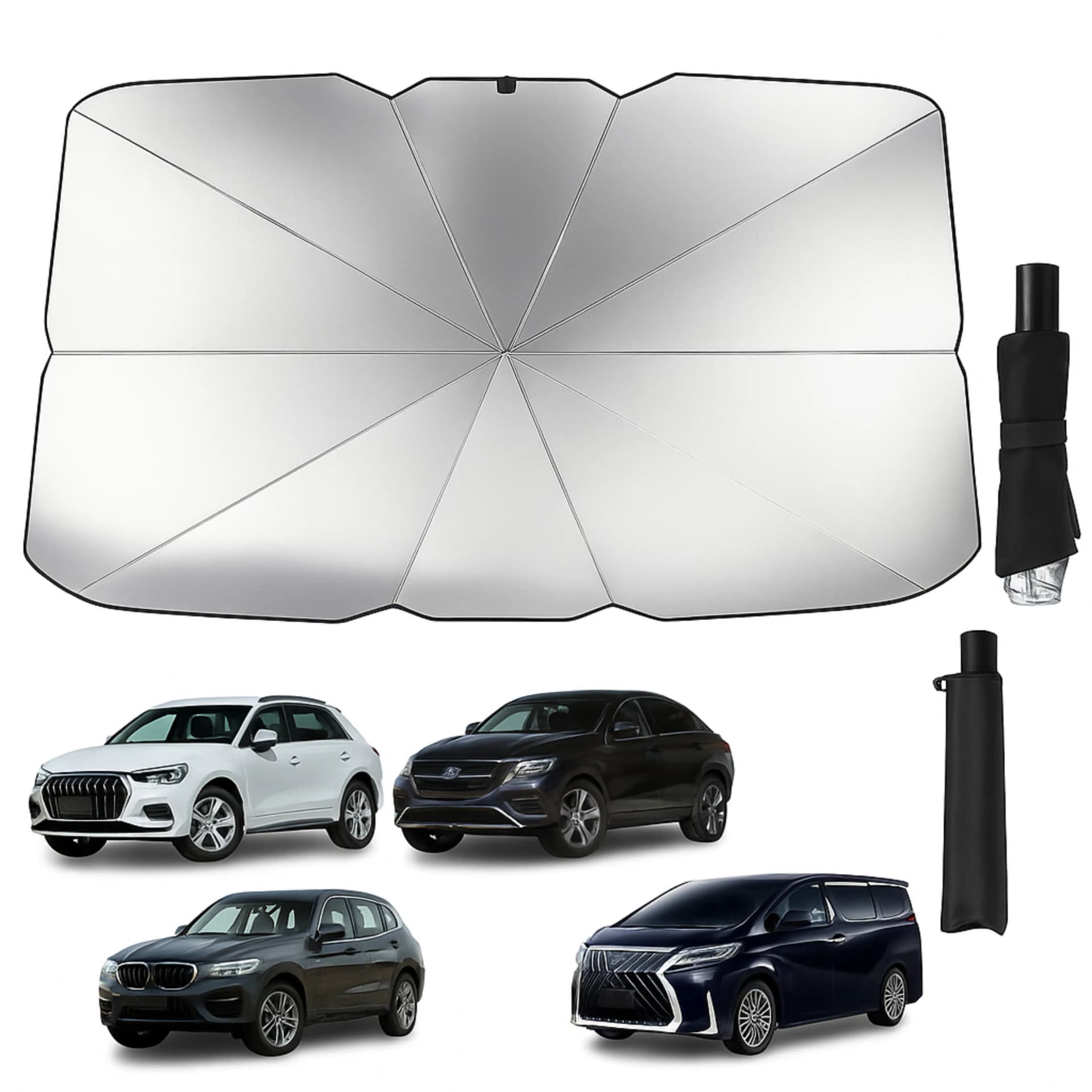 Parasol de Pare-Brise Pliable Professionnel Anti-UV & Anti-Chaleur