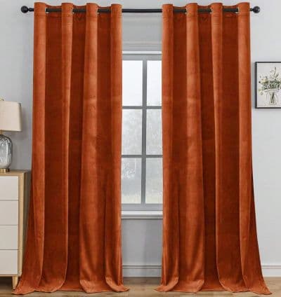 Rideau velours Orangé