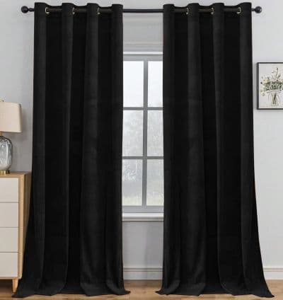Rideau velours Noir