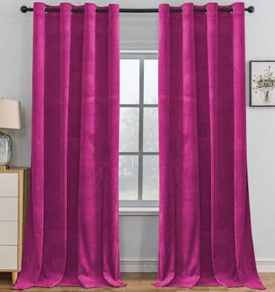 Rideau velours Rose Fushia