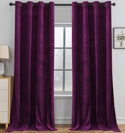 Rideau velours Prune