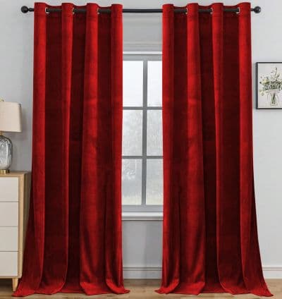 Rideau velours Rouge Vif